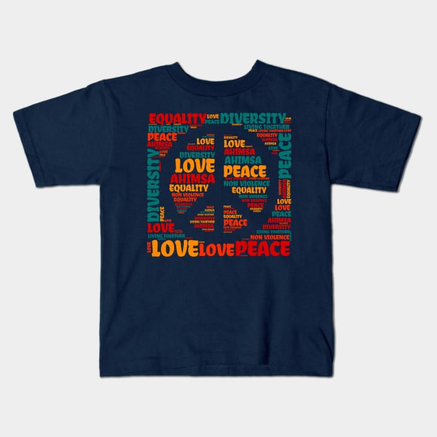 Love and Peace Kids T-Shirt by MZeeDesigns